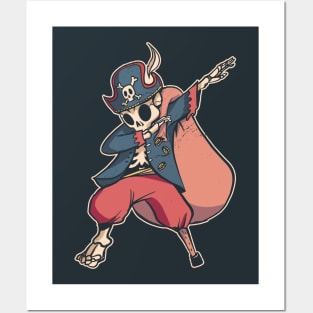 Dabbing Skelton Pirate with Bag of Loot Posters and Art